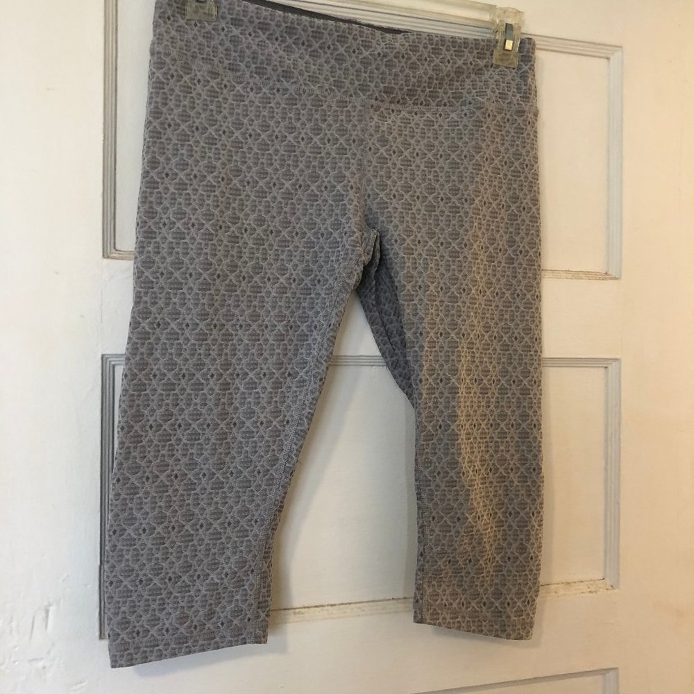 Prana Jacquard Grey Crop Leggings